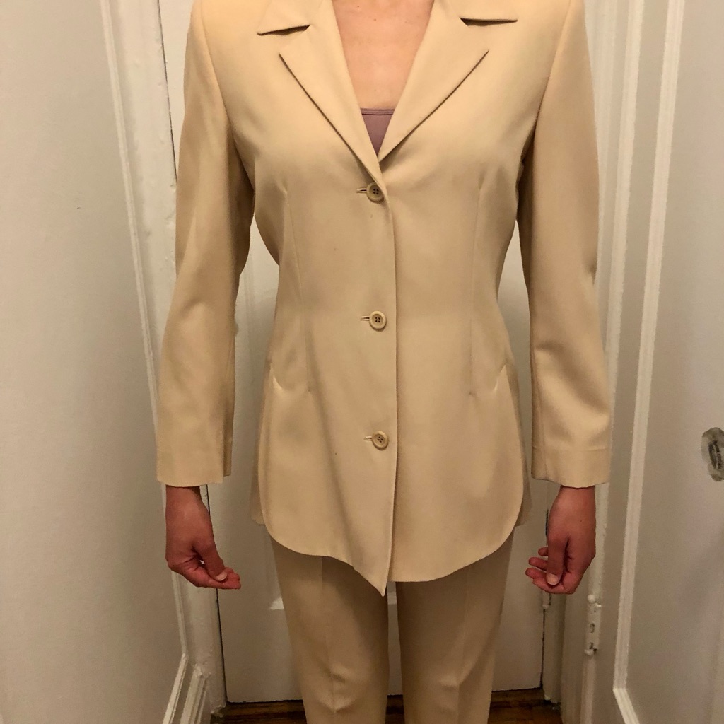 Sportmax Beige Tailored Single-Breasted Blazer